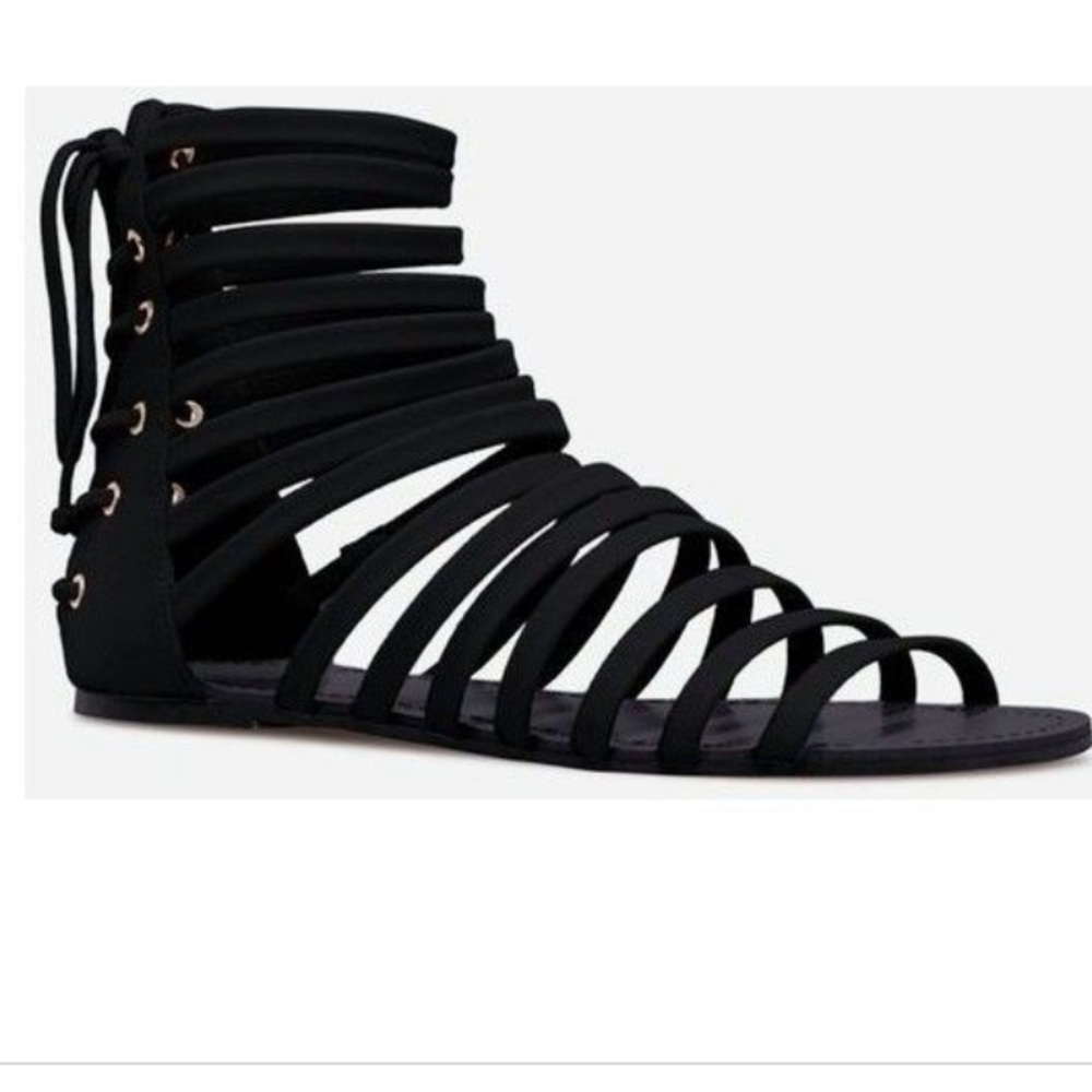 Shoe dazzle black strappy sandals size 9.5 women